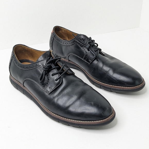 Johnston & Murphy Holden Plain Toe Oxford, Black Leather, Men's 9 M - Picture 1 of 6